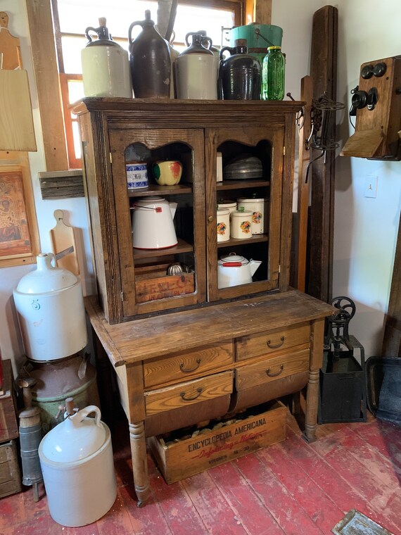 Antique possum belly bakers cabinet deals