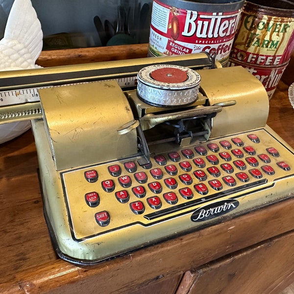 Vintage 1950's Childs Berwin Typewriter Collectible, Approx 10” wide x 8” deep