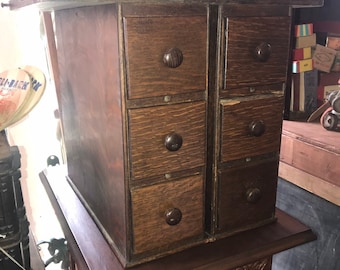 6 Drawers Sewing Cabinet Unit, Turn of the Century, These are 2 independent sections of 3