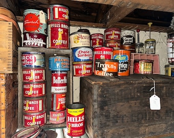 Various Vintage Coffee Tins/Cans you pick 16.97 each, please let me know which one you want or I can pick