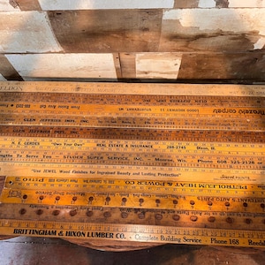 Vintage Extra Wide Advertising Yardstick 3 or 4 feet long, listing is for one stick only, please indicate which one you want