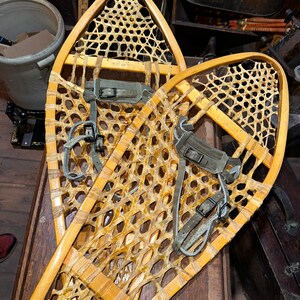 Large Antique Wooden Snowshoes, Perfect Pair, approx 48 long see shipping details in description area image 3