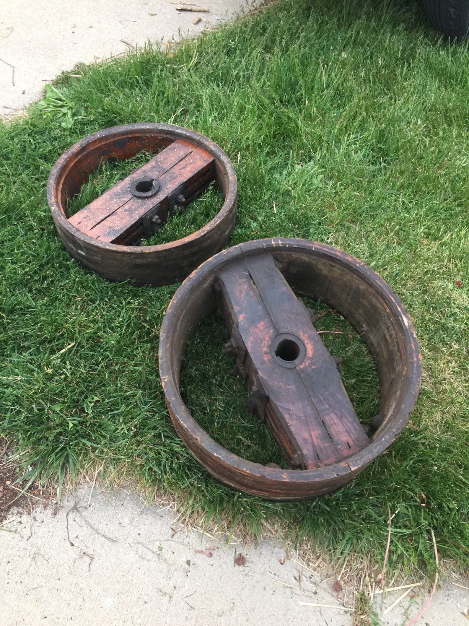 Vintage Large 24 Flat Belt PULLEY WHEEL Hit & Miss Etsy