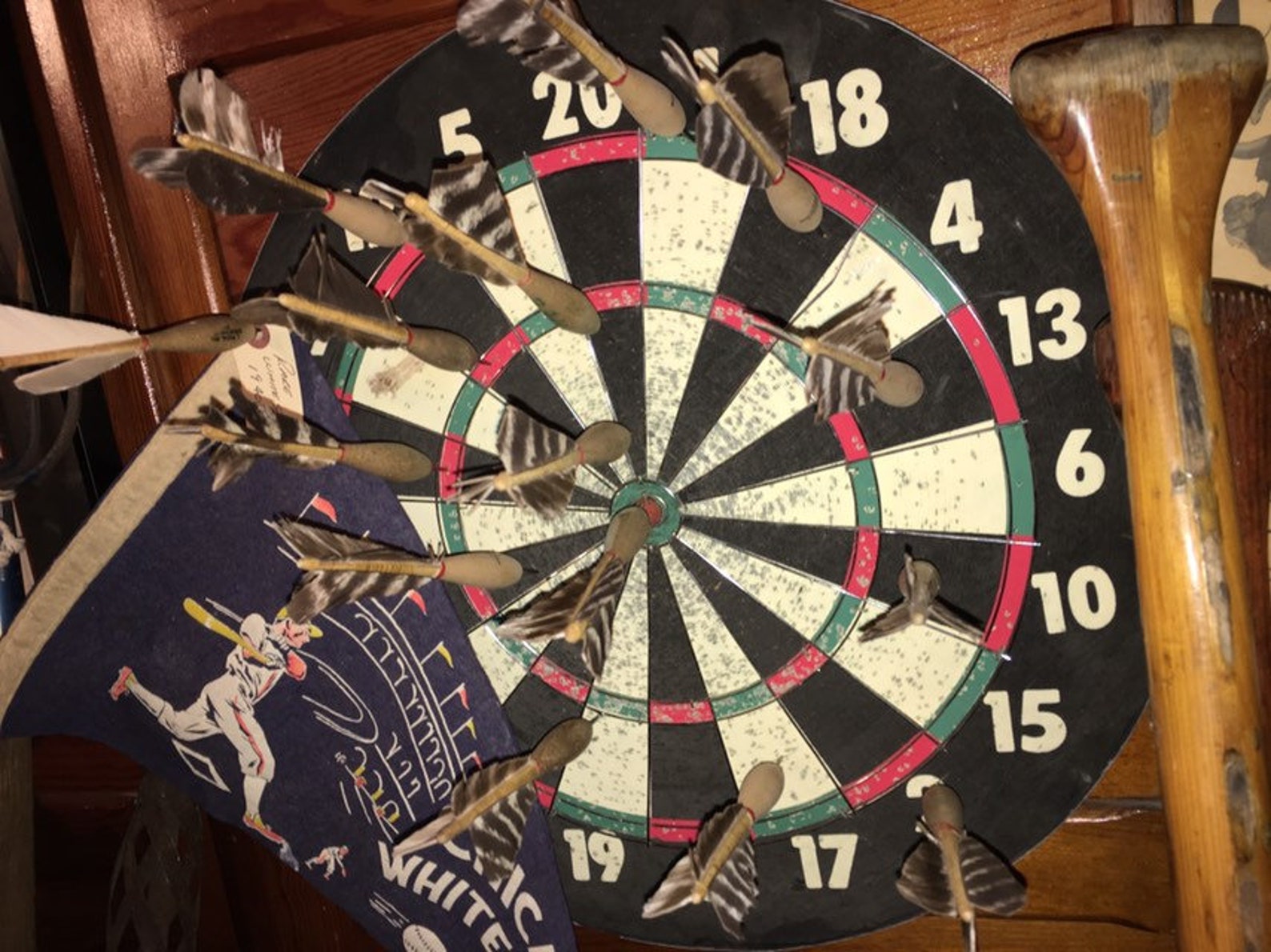 12 Vintage Apex 2 Wooden Darts Used Some Rough Feathers Etsy