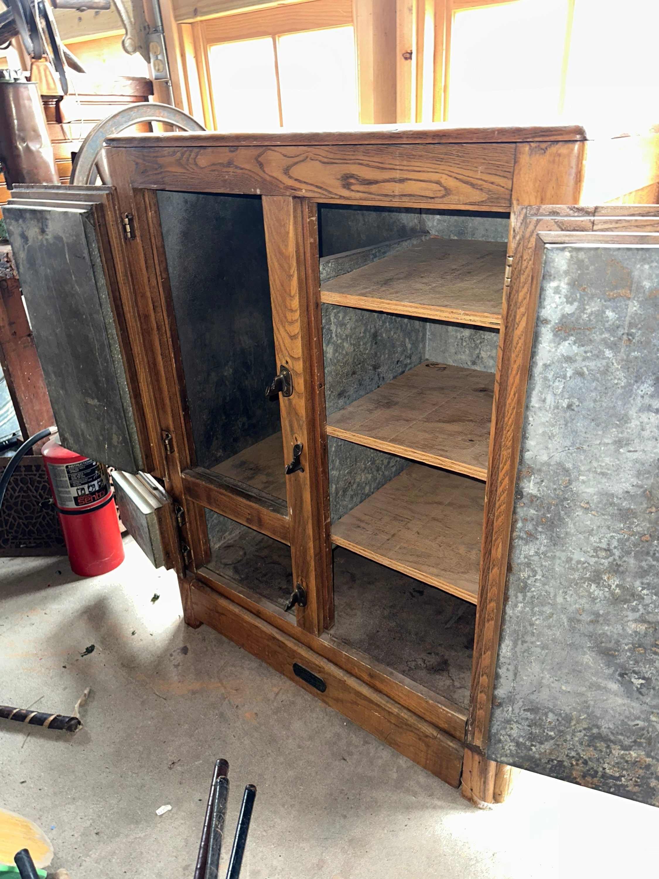 Antique Victor Oak Ice Box Refrigerator, 1900 Ice Box, Approx 43