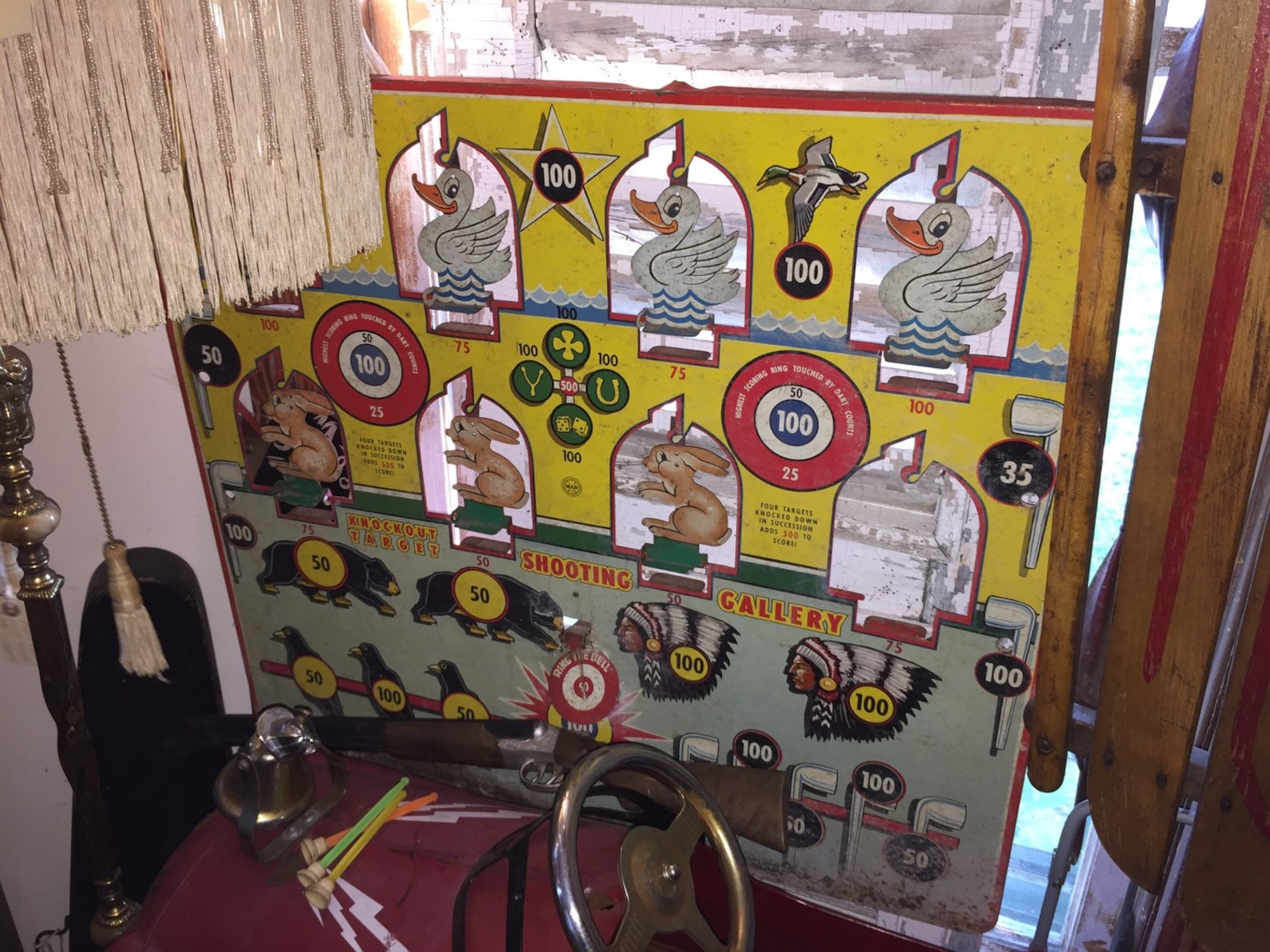 Vintage Knockdown Shooting Gallery Ducks Marx 1950s 29 X 25 Etsy