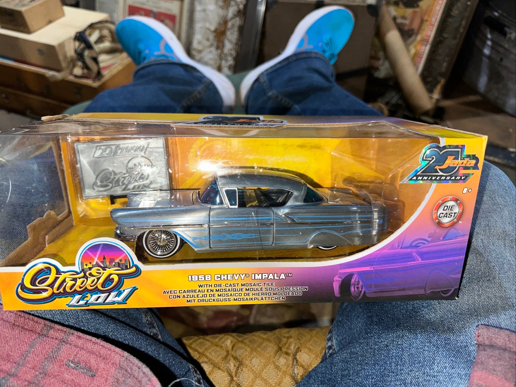 Jada Street Low 1958 Chevy Impala 1:24 Scale Diecast Gray W