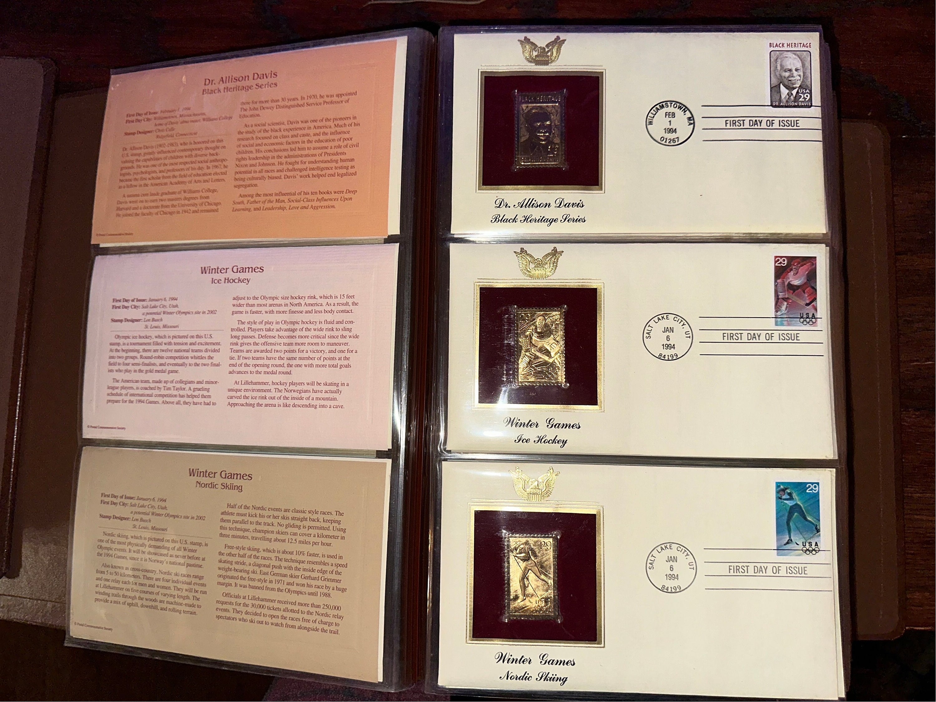 Vintage Golden Replicas of United States Stamps With 22k