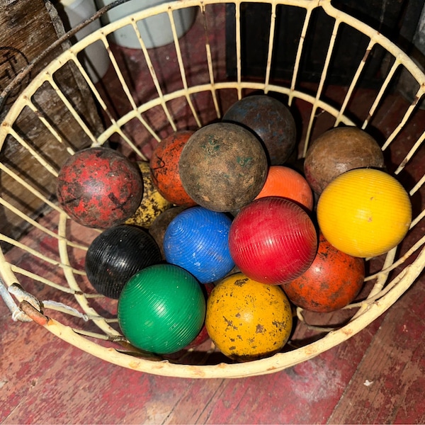 Vintage Crochet Wood Balls, Sold Separately