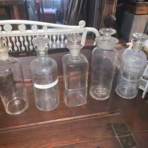 Vintage Pharmacy Glass Apothecary Bottles approximately 1920's to 1940's, Listing is for one only, please indicate which one you would like