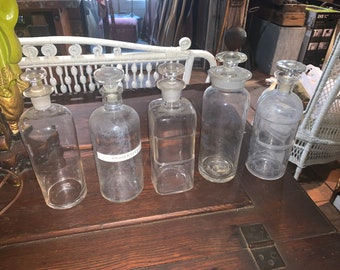 Vintage Pharmacy Glass Apothecary Bottles approximately 1920&#39;s to 1940&#39;s, Listing is for one only, please indicate which one you would like