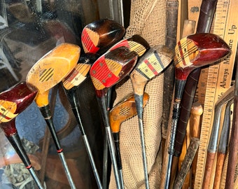 Vintage Right Hand Wood Head Golf Club Drivers, listing is for one only