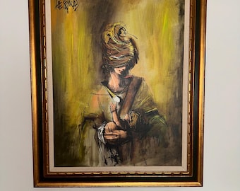 The painting in the image is "Mother and Baby" by Lee Reynolds.