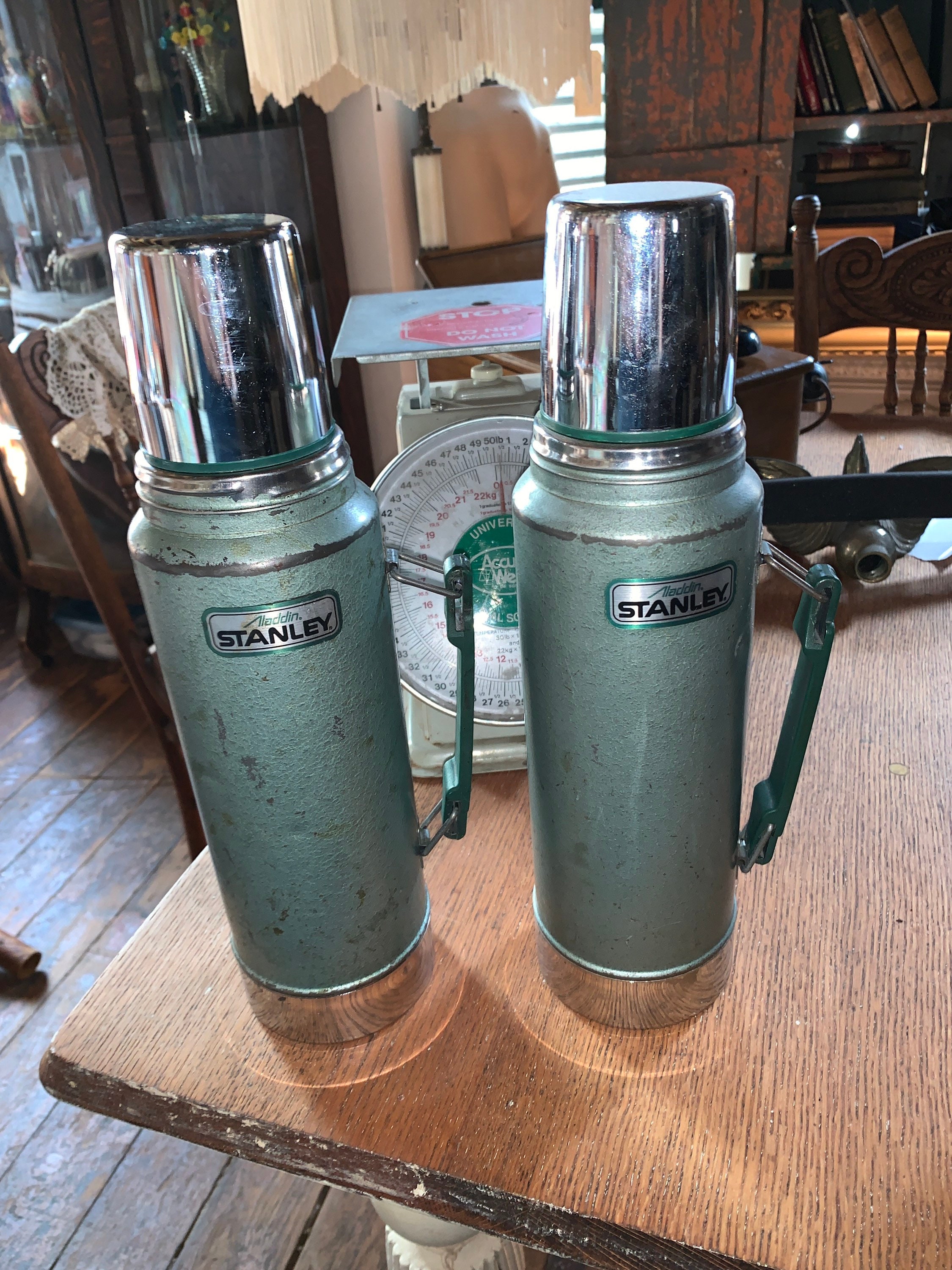 Vintage Stanley Aladdin Thermos Green Insulated Vacuum Thermos With Handle  1 Quart -  Denmark