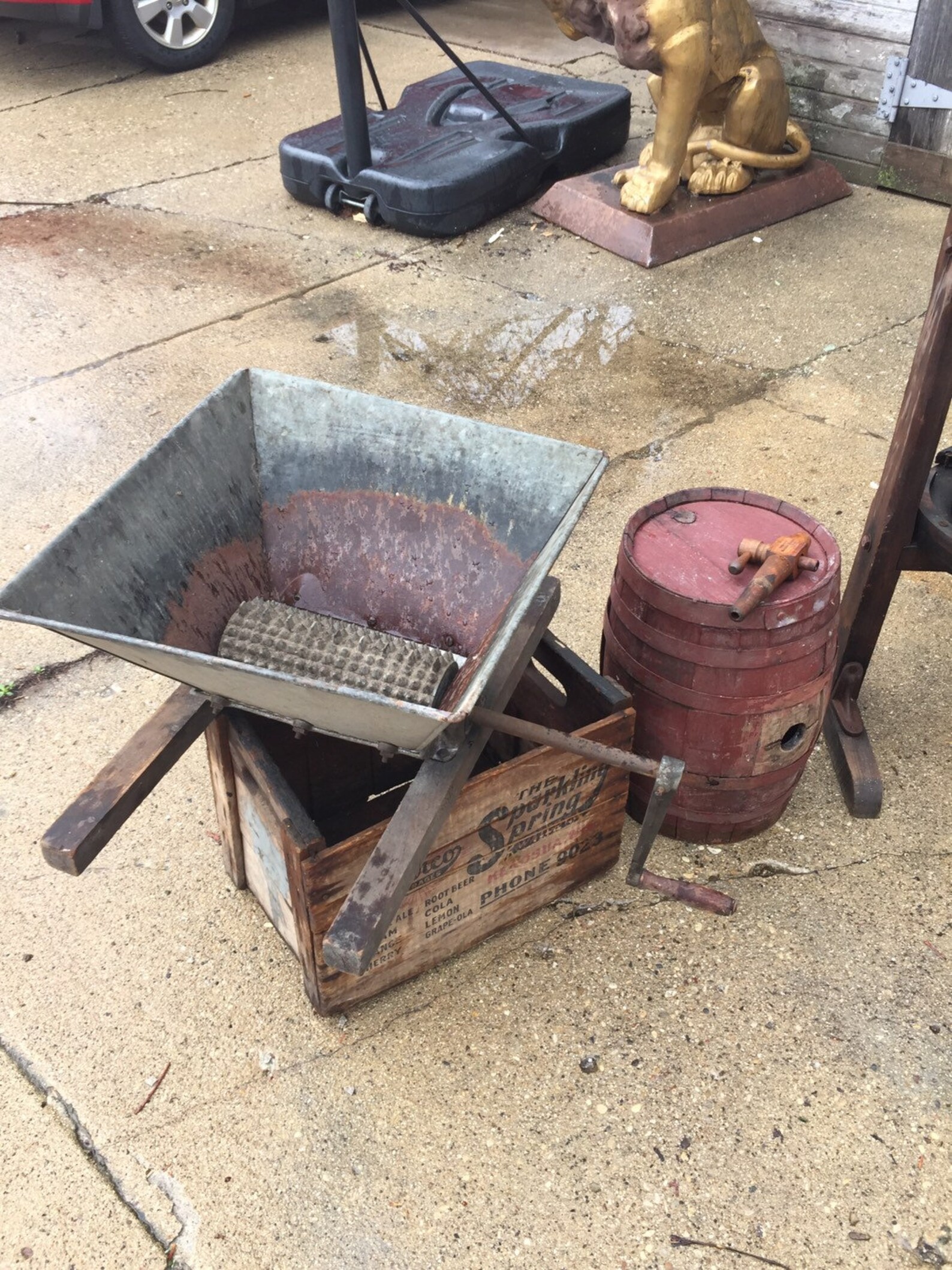 Antique Wood And Metal Grape Crusher Winemaking/ Grape Press/ | Etsy