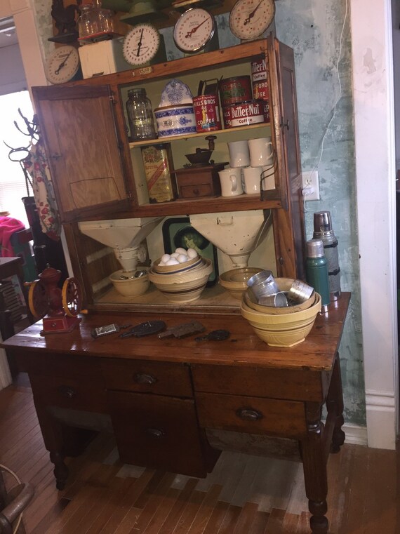 Beautiful Antique Possum Belly Bakers Table And Hutch Beautiful Antique Possum Belly Bakers, Possum Belly Kitchen Island