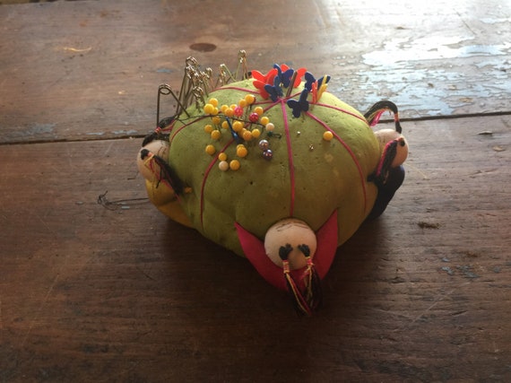 Antique Pin Cushion Holder, Very Unique, Very Coo… - image 5