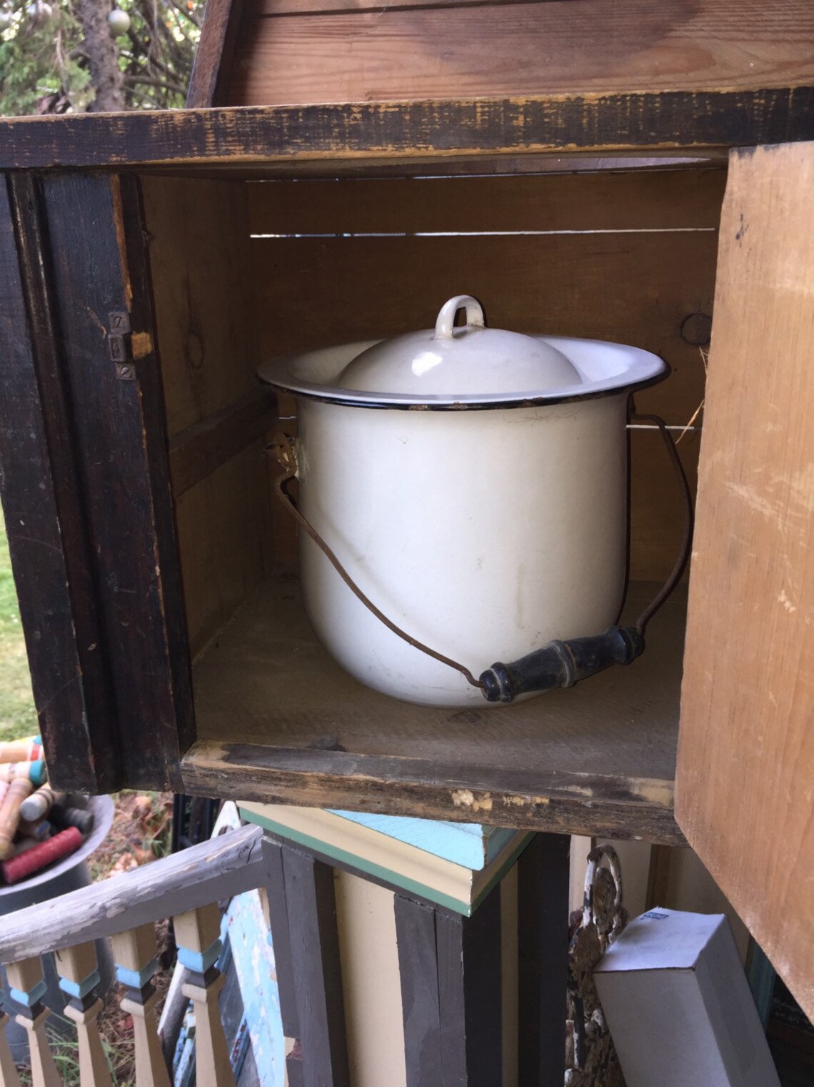 Antique Mission Commode Chamber Pot Chair Potty Toilet Box Etsy