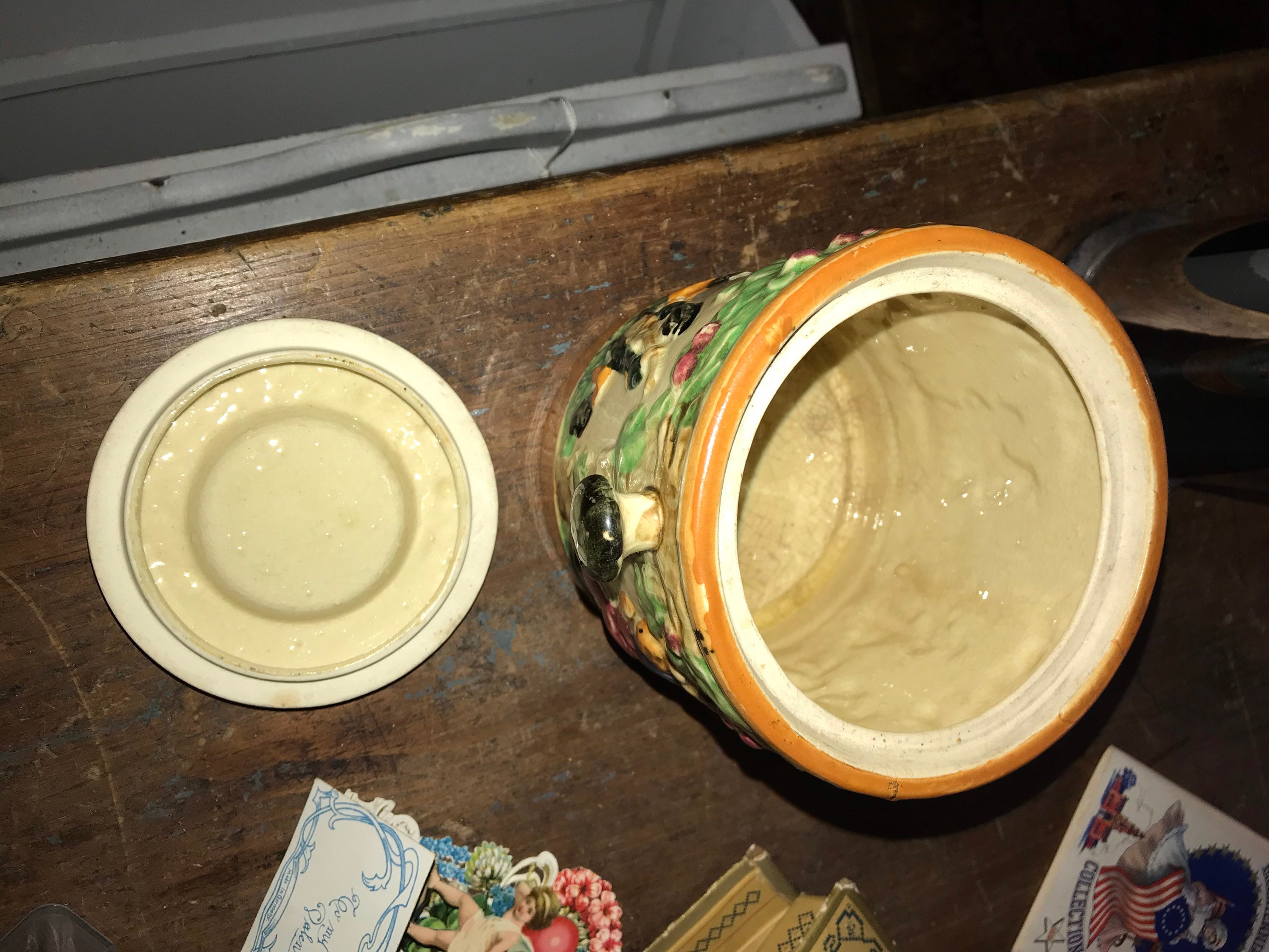 Vintage/antique 1940's Made in Japan Ice Bucket, Approx VTG Glazed