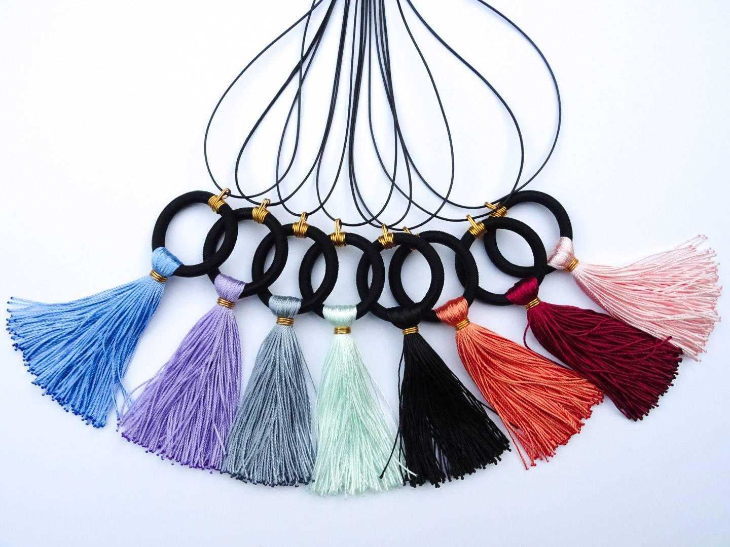 Tassel Pendant Adjustable Sliding Knot Necklace Etsy