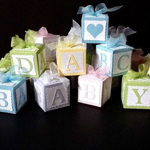 Baby Block Baby Shower Favor Boxes Etsy