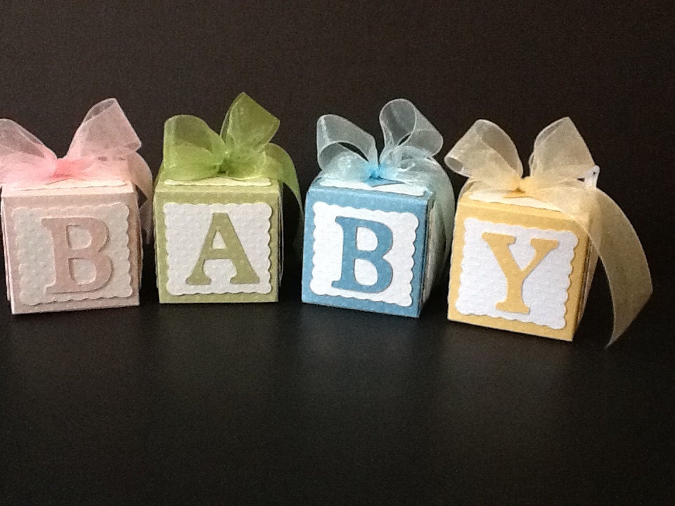 Baby Block Baby Shower Favor Boxes Etsy
