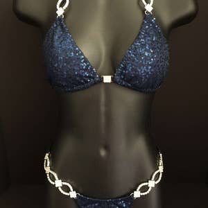 Navy Sequin Competition Bikini
