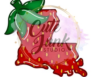 Strawberry state Louisiana PNG Digital File