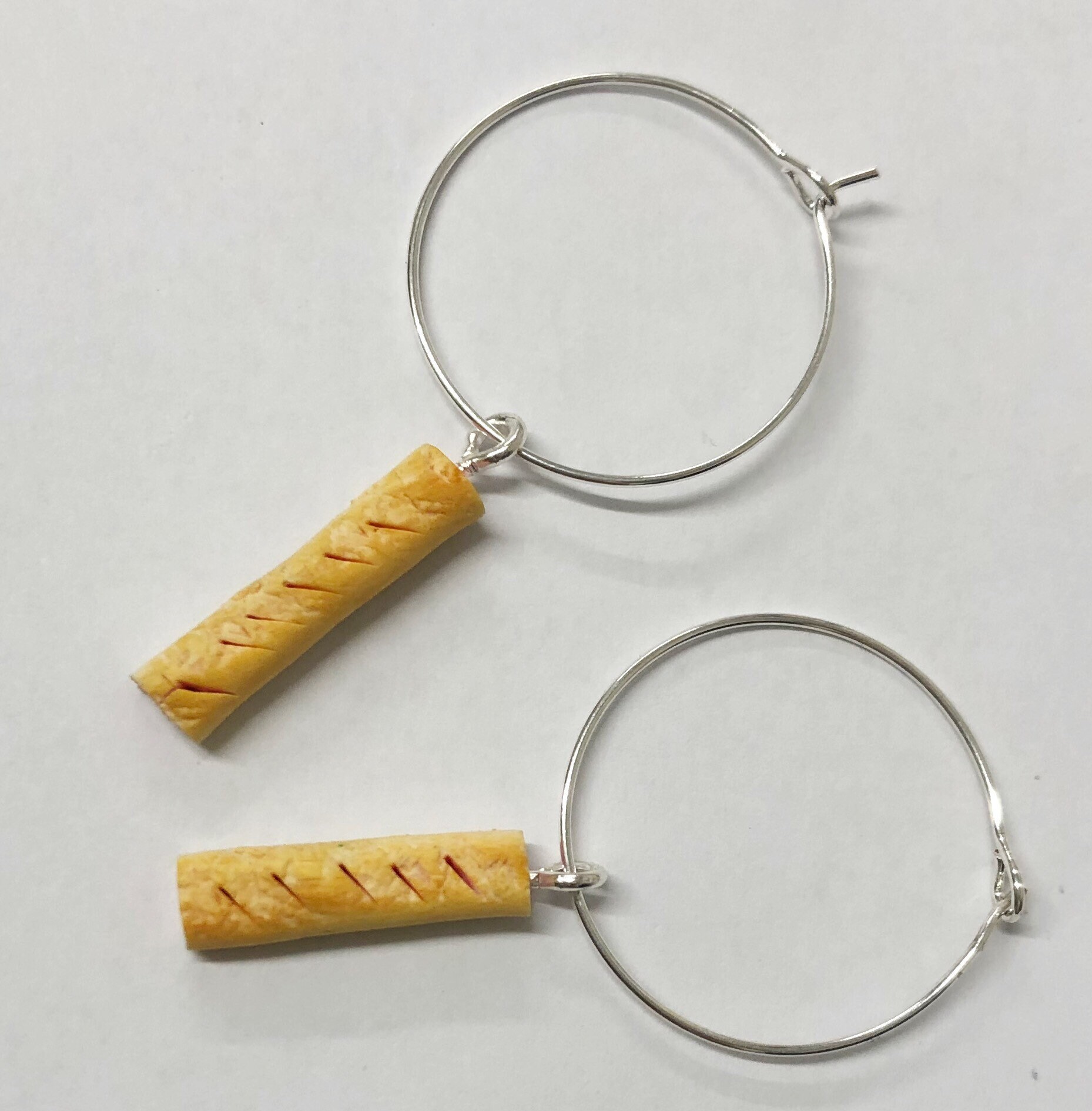 Greggs sausage roll earrings or hoops pair Etsy
