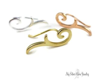 20mm Long .925 Sterling Silver, Rose or Yellow Gold Vermeil Ear Climbers