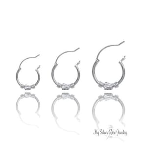 Small Bali Hoops, .925 Sterling Silver, Boho Bali Hoops, Select from 3 Sizes of Bali Hoops, Cartilage Hoops, Hinged Bali Hoops, Small Hoops