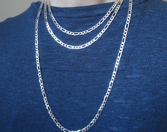 20 Inch Silver Figaro Chain - Etsy