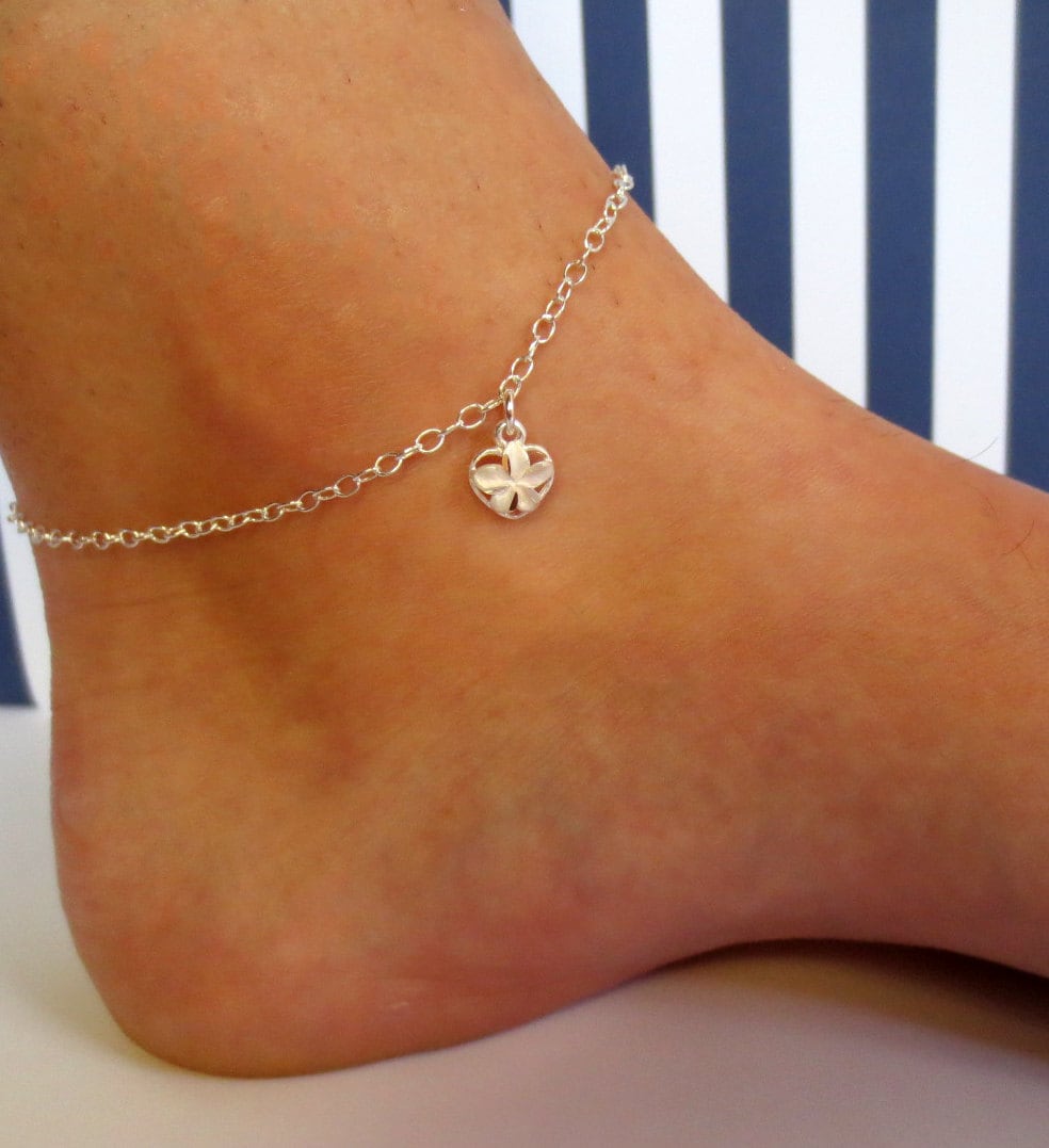 Sterling Silver Plumeria Anklet Hawaiian Anklet Hawaiian Etsy
