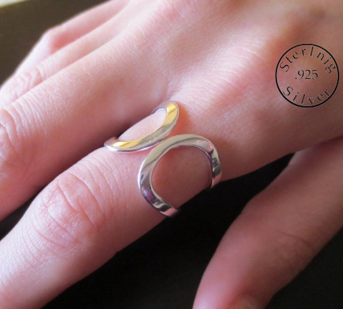 Sterling Silver Adjustable Statement Ring/top Adjusting Etsy