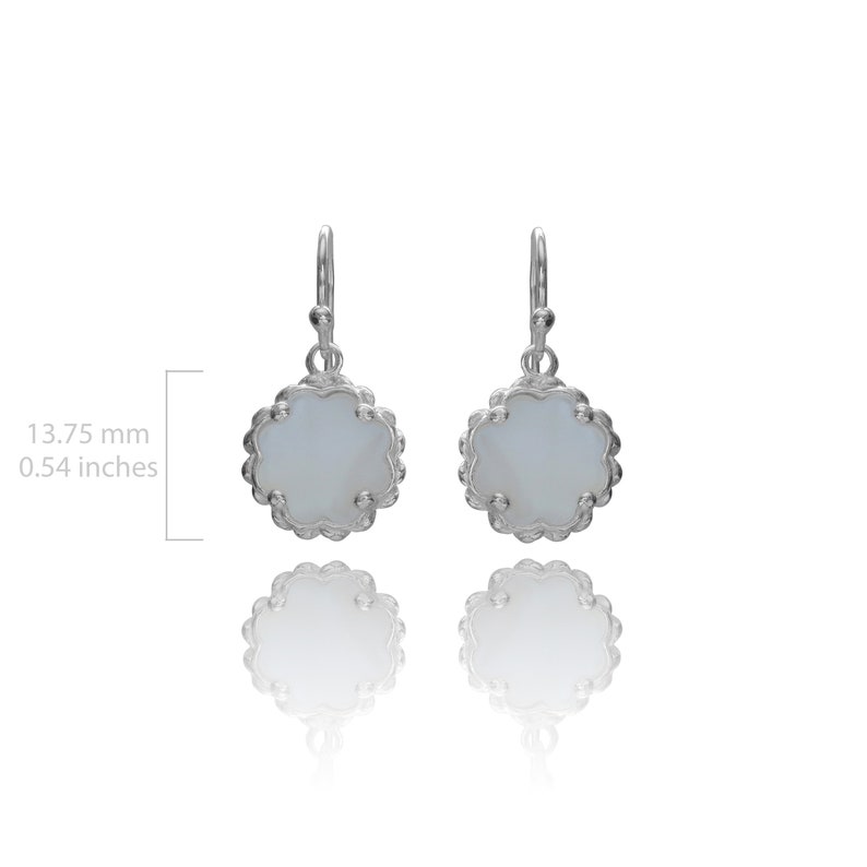 Sterling Silver Mother of Pearl Necklace and Earrings Set - Etsy