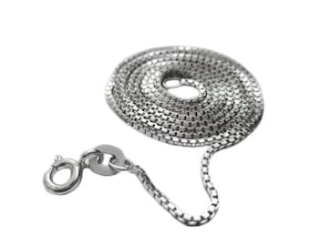 925 Sterling Silver Venetian Box Chain. Spring Ring Closure. 16, 18, 20, 22, 24, 30, 36 or 40 inches,