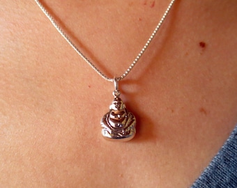 Buddha Necklace,Buddha Pendant,Sterling Silver Buddha Charm Pendant,Abhaya Mudra Buddha,Vintage style Sterling Silver Buddha Charm Pendant