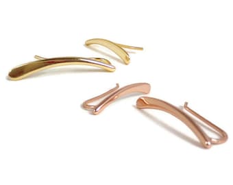 24mm Climbers, Rose Gold, or Yellow Gold, Ear Crawlers, Ear Sweeps, Ear Pins,