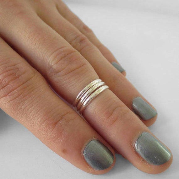 925 Sterling Silver Midi Ring, Above the Knuckle Ring, Finger Ring, mm  Continuous Toe Ring, Thin Silver Band, Stacking Rings/Skinny Ring