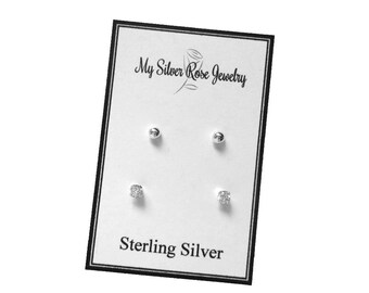 Orecchini a Cerchio LZE14 RINNTIN in Argento Sterling 925 Placcato Rodio con Zir