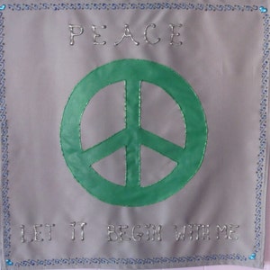 Peace Sign, Hand painted wall hanging & banner, Spiritual art, Peace sign Hippie Banner, Meditation banner, Motivational quote