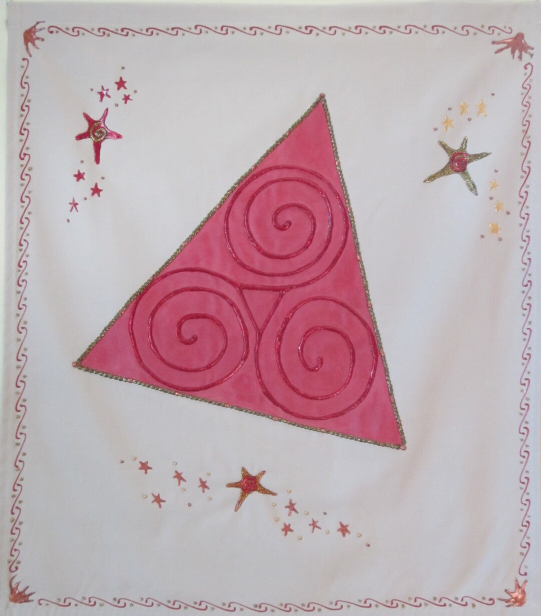 Triskelion Triskele Hand Painted Wall Hanging and Banner of - Etsy