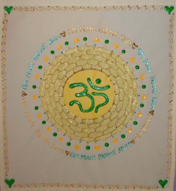 White Chakra Banner With Mantras White Chakra Banner With Mantras