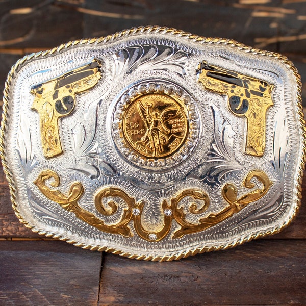 Hebilla de cinturón cowboy western 9MM EL CENTENARIO