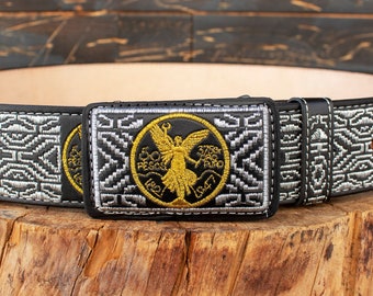 Vintage Sterling Silver Mexican Mexico Buckle and Handmade Tooled