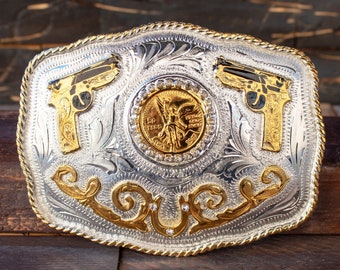 9MM EL CENTENARIO cowboy western belt buckle