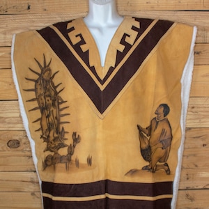 AUTHENTIEK SULEDER Virgen de Guadalupe Maagd Maria Juan Diego gestempeld schapenwol cowboy Mexicaanse poncho rebozo gaban