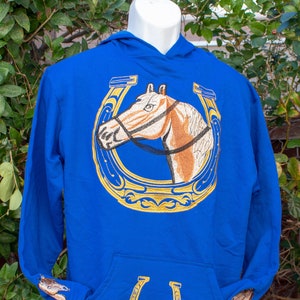 PAARD HOEFIJZER GEBORDUURD Cowboy hoodie sweatshirt trui
