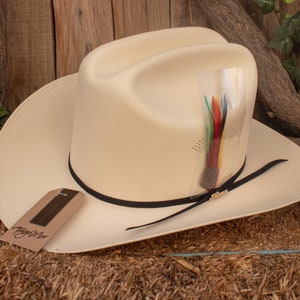 HOMBRE 1000x Sombrero de paja natural Western Cowboy con pluma SOMBRERO de palma