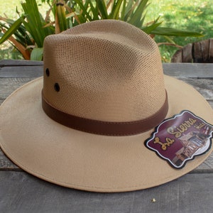 STRAW PANAMA Fedora golfer cabana breathable lightweight Beige HAT Sombrero Panameno